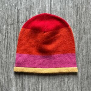 Isaac Mizrahi for Target Red/Orange/Pink/Yellow Striped Cashmere Beanie One Size